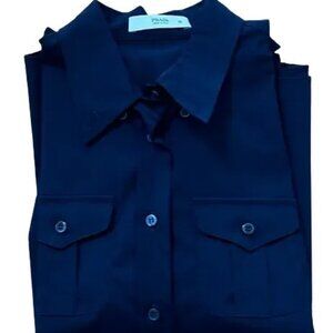 PRADA DARK NAVY BLOUSE SIZE 40 (US 4)